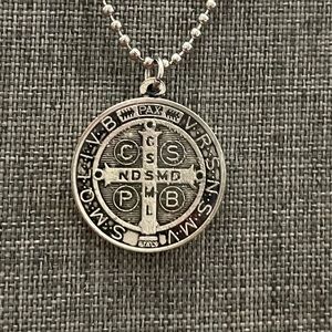 St Benedict Pax Cross Necklace Resin
